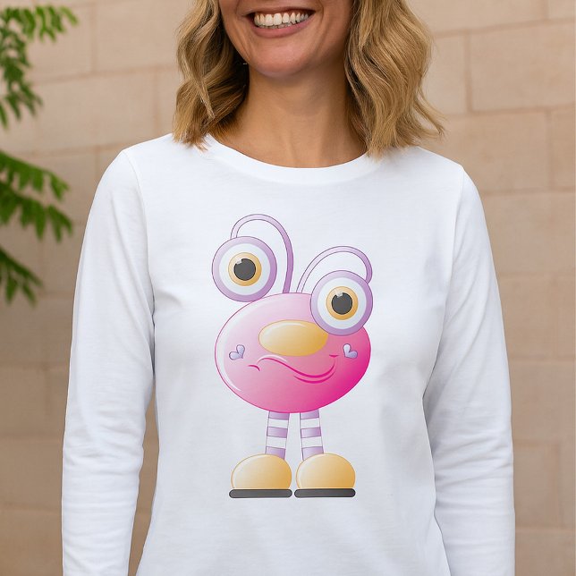 Cute Pink Alien With Big Eyes T-Shirt (Creator Uploaded)