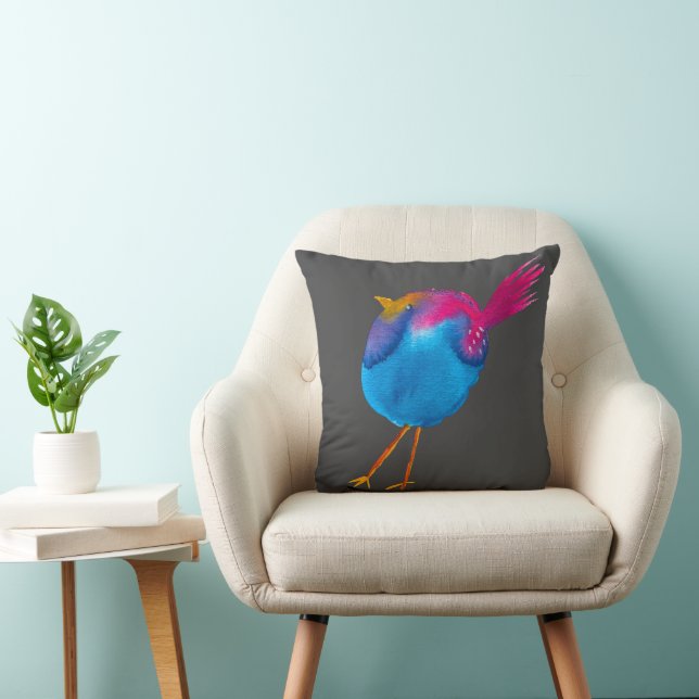 Cute pink and blue bird cushion (Chair)