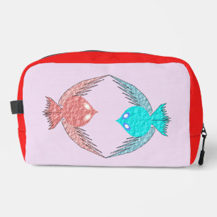 Cute Pink and Blue Love Birds Dopp Kit