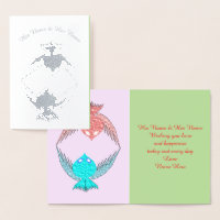 Cute Pink and Blue Love Birds Personalised