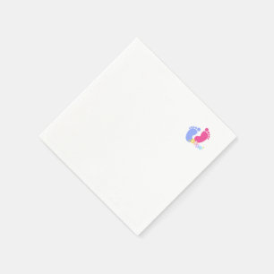 Cute Pink and Blue Pastel Baby Footprints Blocks Napkin
