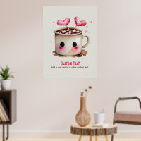 Cute Pink and Cream Watercolor Hot Cocoa Mug