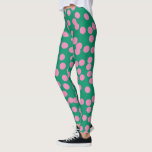 Cute Pink and Green Dots and Spots Pattern Leggings<br><div class="desc">Cute Pink and Green Abstract Aesthetic Polka Dots Leggings</div>
