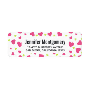Cute Pink and Green Tumbling Hearts Pattern