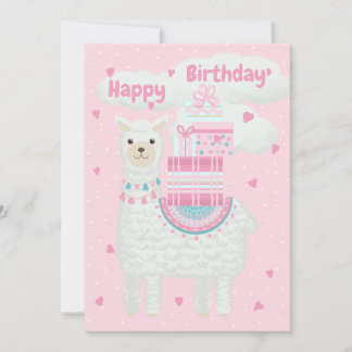 Cute pink and mint llama 