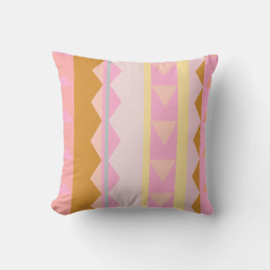 Cute Pink and Pastel Colours Geometric Pattern Cushion
