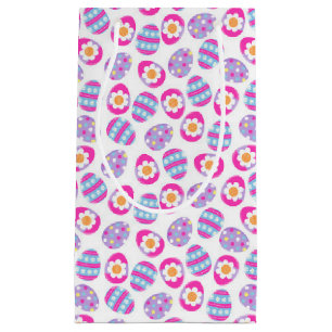 Cute Pink and Purple Easter Eggs Pattern Small Gift Bag