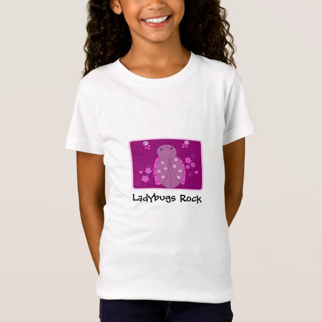 Cute Pink and Purple Ladybug T-Shirt (Front)