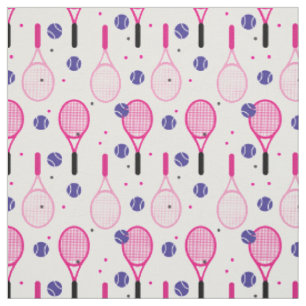 Cute pink💟 and purple💜 tennis rackets 🎾 fabric