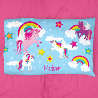 Cute Pink and Purple Unicorns and Rainbows