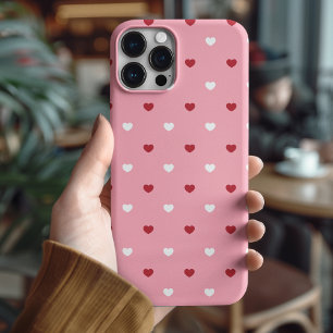 Cute Pink and Red Heart Stylish Valentine's iPhone 15 Case