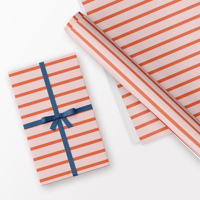 Cute Pink and Red Stripe Pattern Wrapping Paper (Creator Uploaded)