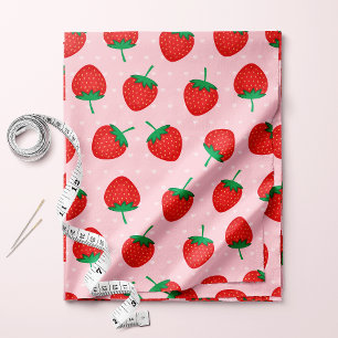 Cute Pink And Red Summer Strawberry Fabric