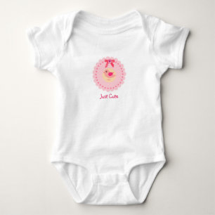 Cute Pink And White Bird Baby Girl Body Suit Bodysuit