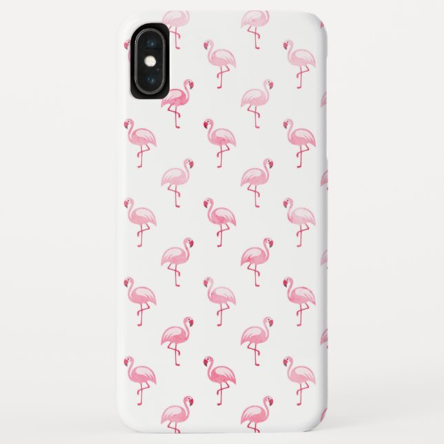 Cute Pink and White Flamingo Pattern Case-Mate iPhone Case (Back)