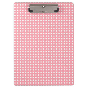 Cute Pink and White Geometric Pattern Clipboard