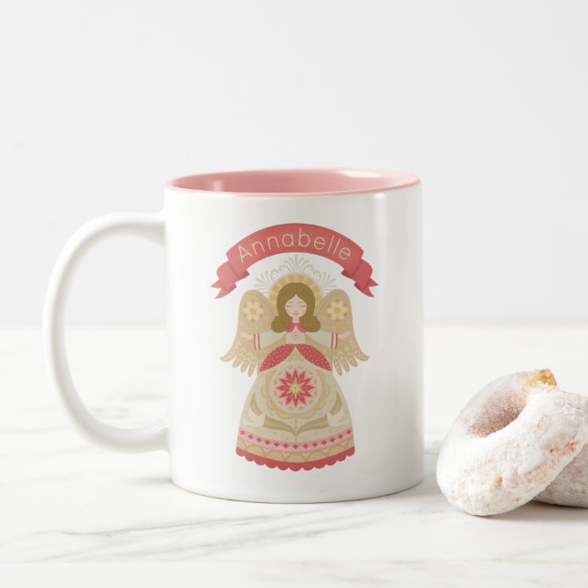 Cute Pink Angel Mug (With Donut)