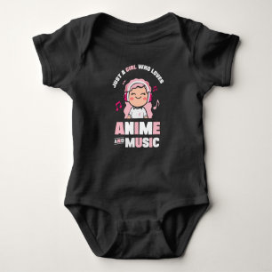 Cute Pink Anime Girl for Anime & Music Lover Baby Bodysuit