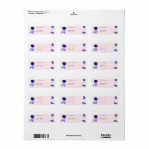 Cute Pink Astronaut Space School Name Labels