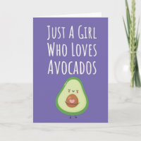 Cute Pink Avocado Cards For Baby Girls Kids Her