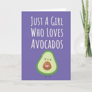 Cute Pink Avocado Cards For Baby Girls Kids Her