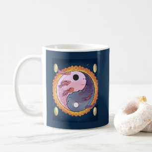 Cute Pink Axolotl Anime Under the Sea Coffee Mug