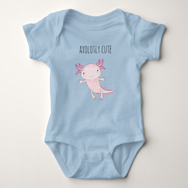 Cute Pink Axolotl Baby Bodysuit (Front)