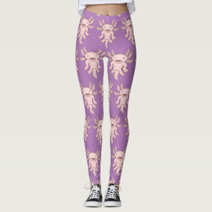Cute Pink Axolotl Thunder_Cove  Leggings