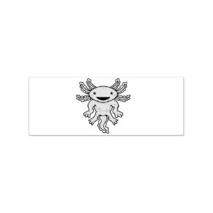Cute Pink Axolotl Thunder_Cove Rubber Stamp