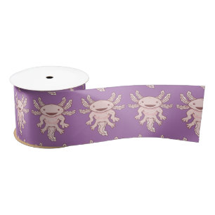 Cute Pink Axolotl Thunder_Cove Satin Ribbon