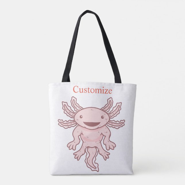 Cute Pink Axolotl Thunder_Cove Tote Bag (Back)