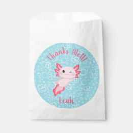 Cute Pink Baby Axolotl Birthday Party  Favour Bags
