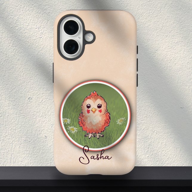 Cute Pink Baby Bird Painting Custom Name  Case-Mate iPhone Case (Creator Uploaded)