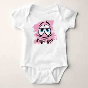Cute Pink Baby Boy Bodysuit