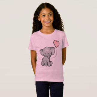 Cute Pink Baby Elephant Girl's T-Shirt