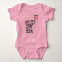 Cute Pink Baby Elephant Romper