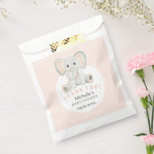 Cute Pink Baby Elephant Watercolor Illustration Favour Bags