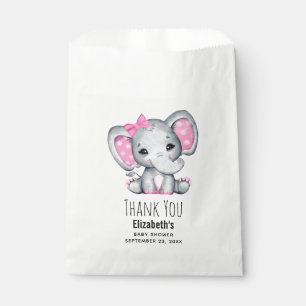 Cute Pink Baby Elephant with Polka Dot Ears Favour Bags