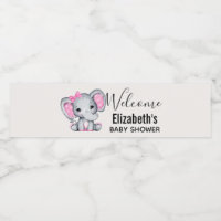 Cute Pink Baby Elephant with Polka Dot Ears