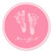 Cute Pink Baby Footprints Its a Girl Baby Shower