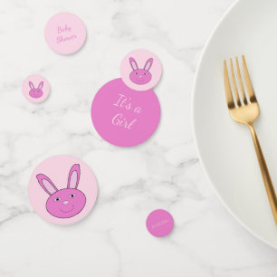 Cute Pink Baby Girl Bunny Face Spring Easter Confetti