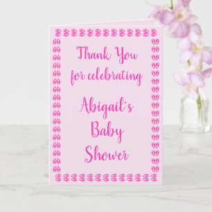 Cute Pink baby Girl Bunny Feet Easter Baby Shower Card