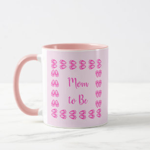 Cute Pink Baby Girl Bunny Feet Easter Mom to Be Mug