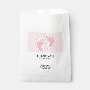 Cute Pink baby Girl Footprints Baby Shower Favour Bags