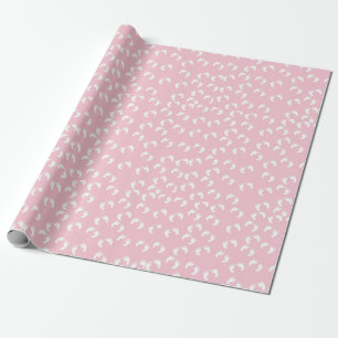 Cute Pink Baby Girl FootPrints Baby Shower Wrapping Paper