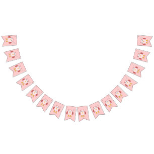 Cute Pink Baby Girl Owl Bunting Flags