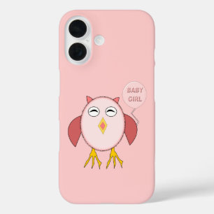 Cute Pink Baby Girl Owl iPhone Case