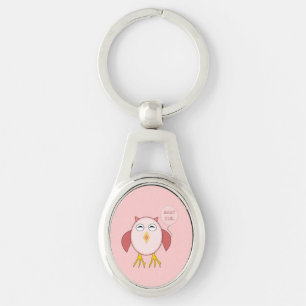 Cute Pink Baby Girl Owl Keychain