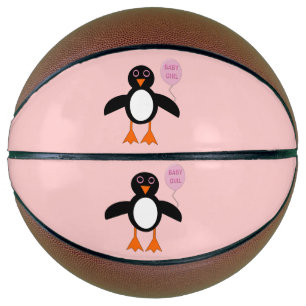 Cute Pink Baby Girl Penguin Basketballs
