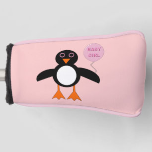Cute Pink Baby Girl Penguin Golf Putter Cover